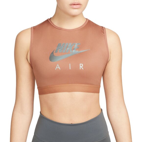 Nike Women's Air Dri-Fit Swoosh Sports Bra DM0643-215 Mineral Brown Size S Small - Picture 1 of 2